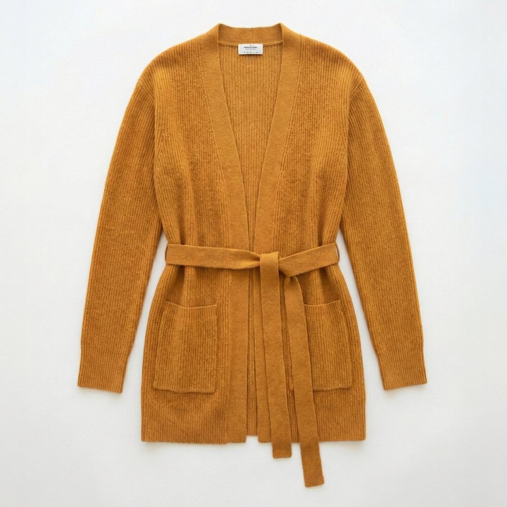 Organic Ribbed Wrap Cardigan - Picture 5 of 5
